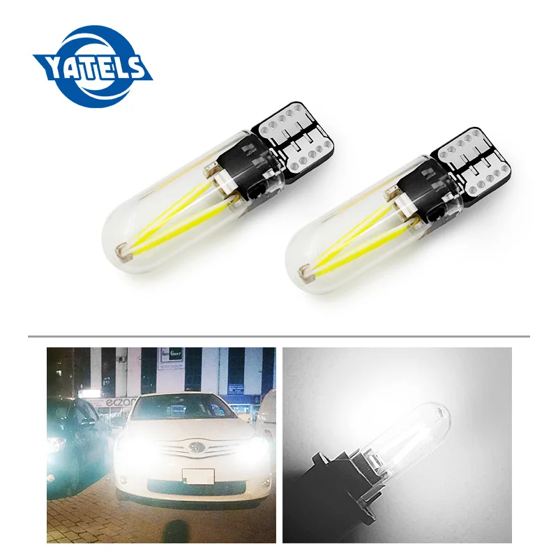 2x автомобиль светодиодный 2018 новые W5W led T10 cob стекло автомобиля светильник со