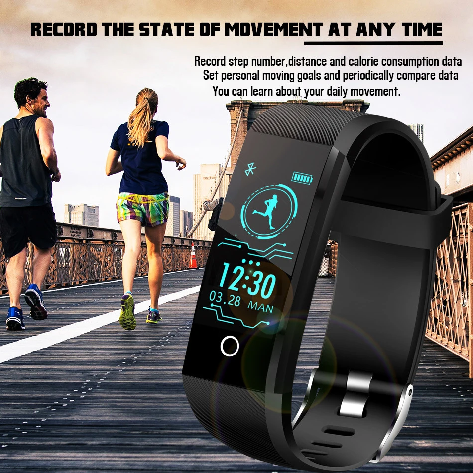 

Smart band Sports Watch Waterproof Fitness Tracker Heart rate Blood Pressure Measurement Waterproof Smart Bracelet Women Men