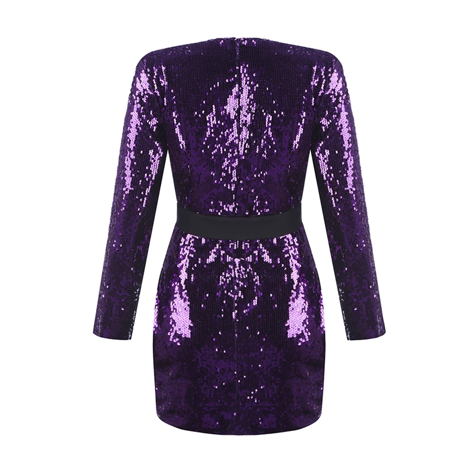 2018 Новое поступление зимнее высококачественное модное фиолетовое платье с