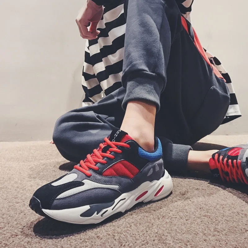 Мужская повседневная обувь легкие кроссовки на плоской подошве с воздушной