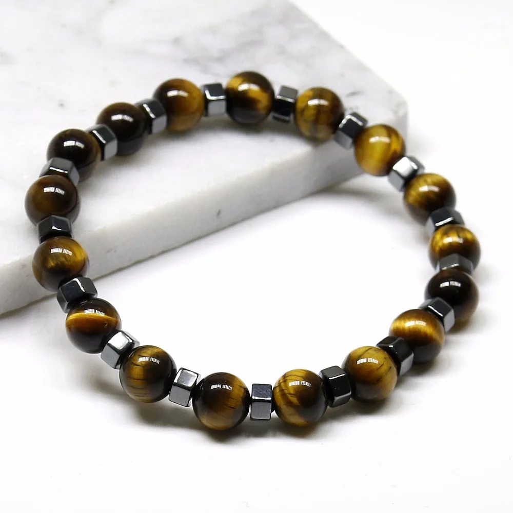 Браслет Из Натурального Гематита тигровый глаз для мужчин |