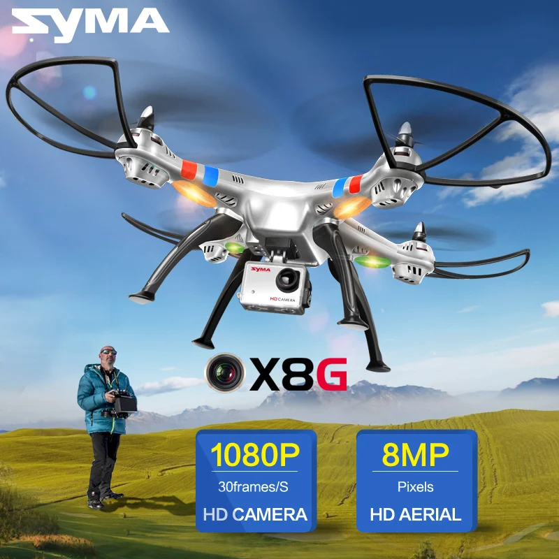 Оригинальный Радиоуправляемый Дрон SYMA X8G с hd камерой 8 Мп вертолет 2 4G