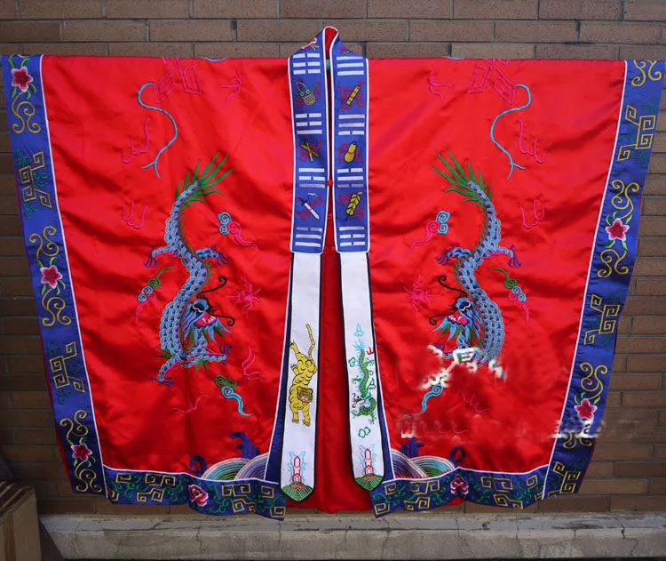 4 цвета красный желтый фиолетовый зеленый вышитый дракон Taoist cassocks Taoism одежда