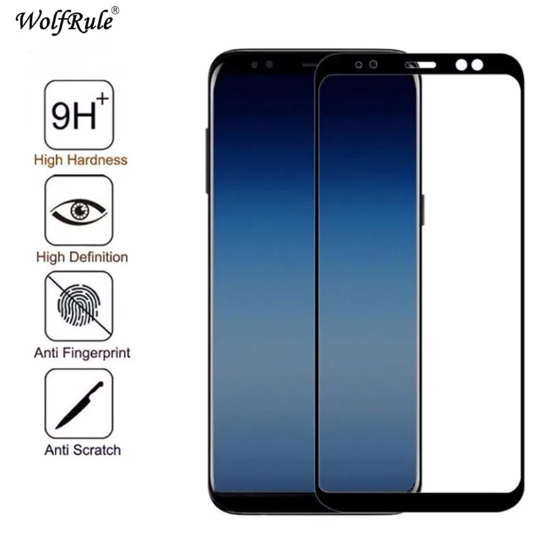 Защита ЖК экрана для Samsung Galaxy A8 2018 полное клеевое стекло A830 покрытие закаленное