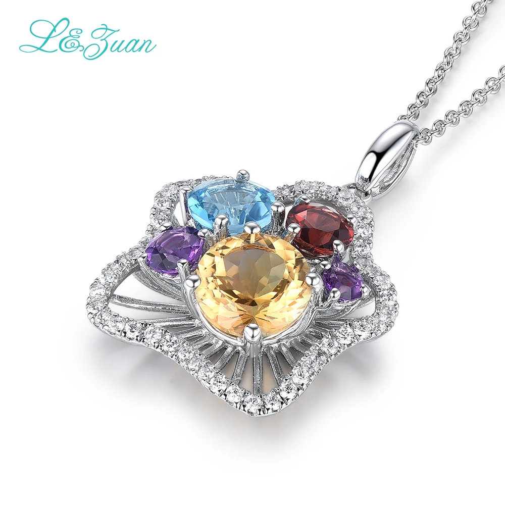 Кулон из серебра 925 пробы с натуральным цитрином карата|pendant 925|necklaces pendants 925necklace