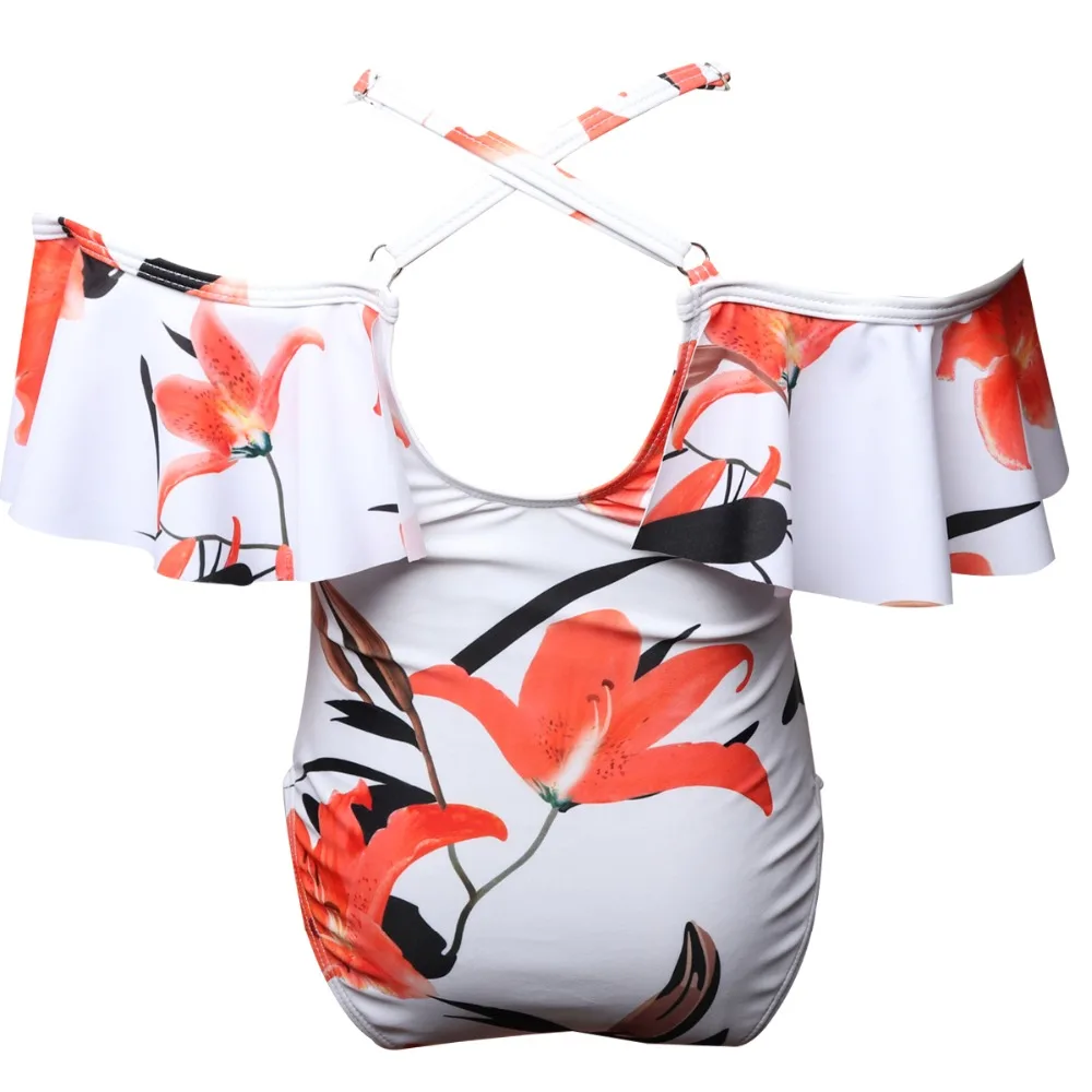 

Girls Swimwear One Piece Swimsuit Bikini Set Floral Bathing Suit