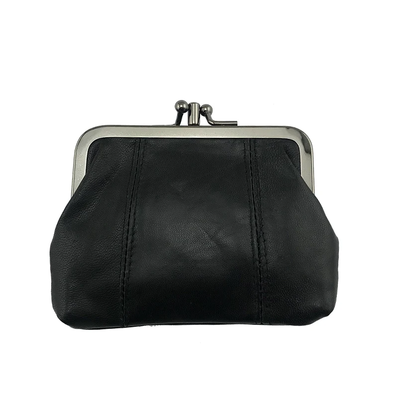 0330Black BELLO TUTTI, кошелек из натуральной кожи для монет, женский маленький кошелек, металлический каркас, сумка для денег, мини, Женский карман, кошельки, держатель для ключей - Цвет: 0330Black