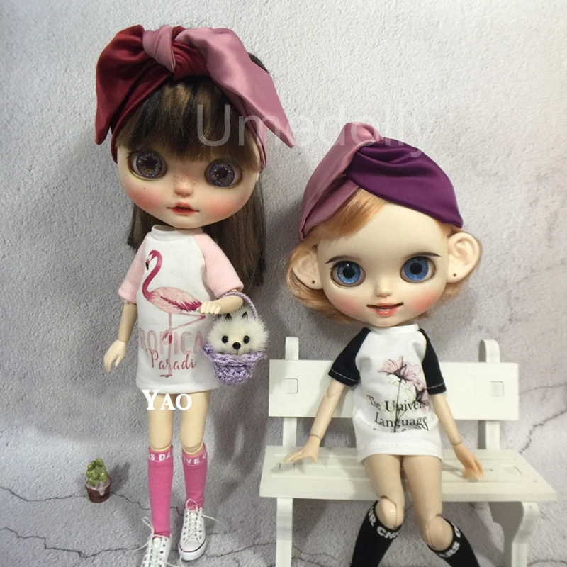 1 шт. Повседневная футболка для куклы Blyth гольфы одежда Барби курн Licca Azone 1/6