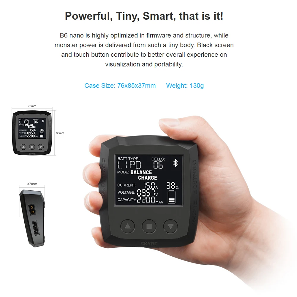 SKYRC B6 nano Smart Balance charger Dis зарядное устройство приложение управление LiHV LiFe Lilon NiCd