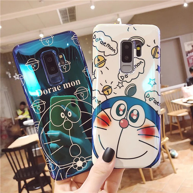 Симпатичные мягкие чехлы YHBBCASES Doraemon для Samsung Galaxy S10 Plus S8 S9 Note 10 8 9 блестящий чехол