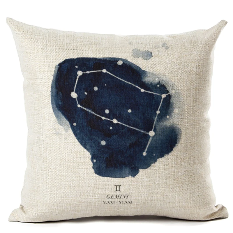 Модный Чехол на подушку с цифровым принтом наволочка синим созвездием домашний