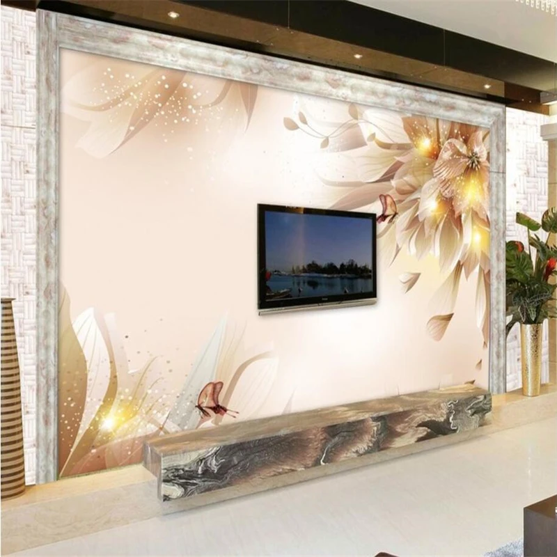 Обои для гостиной спальни современный простой сон цветок ТВ фон 3D обои papel de