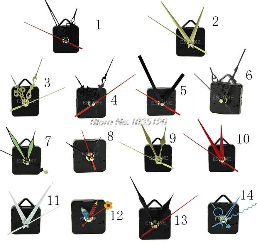 New 14 Styles Black Quartz Clock Movement Mechanism Repair DIY Tool Kit + Hands Hot Whosale&ampDropShip | Дом и сад