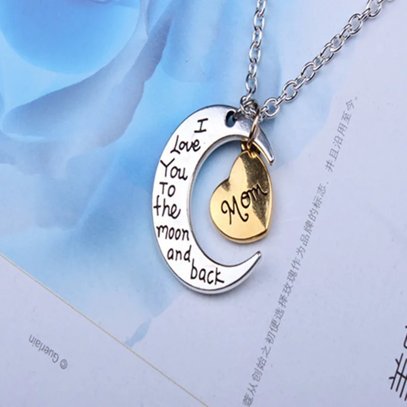 Модное ожерелье из нержавеющей стали с подвеской I Love You to the Moon and Back цепочки для
