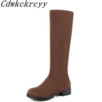 women boots autumn and winter new style thick bottom square following comfortable leisure time high cylinder keep warm boots