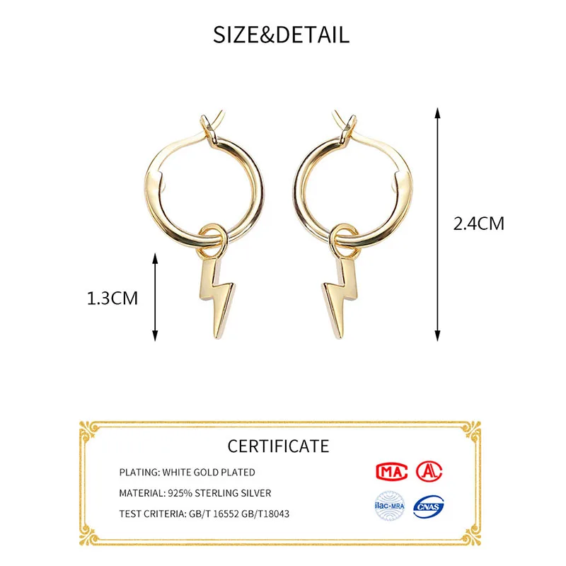 Серьги-кольца INZATT из серебра 925 пробы с геометрическим узором золотого цвета |