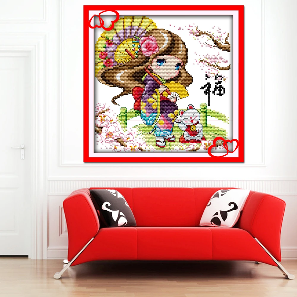 Joy Sunday Blessing Girl Needlepoint K237 14CT 11CT Набор для вышивания крестиком и домашнего декора |