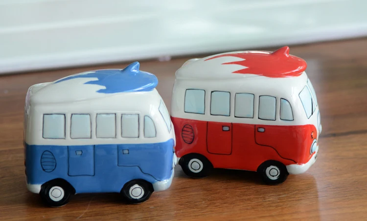 1 шт Camper Van Форма d Копилка Творческий автомобиля Форма экономия денег копилка Керамика шины копилка банк