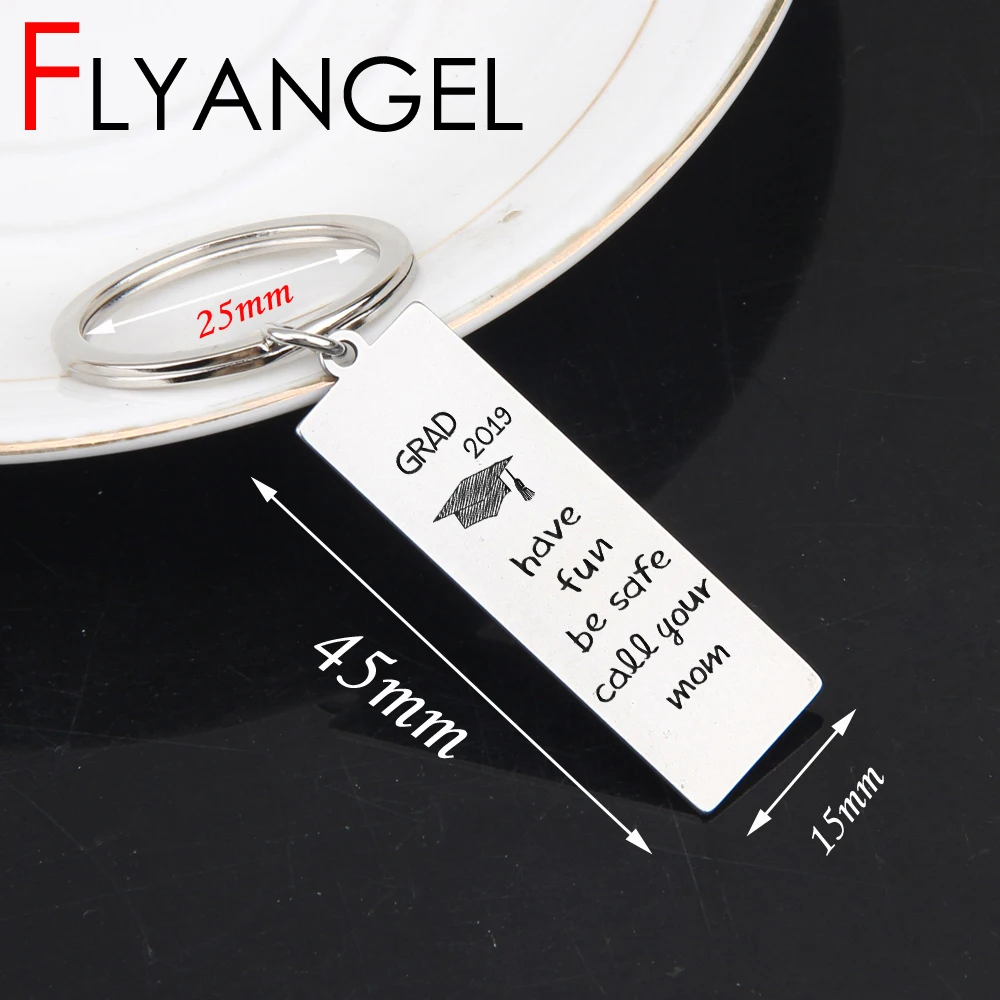 FLYANGEL Grad 2019 брелок с ручной печатью Веселитесь будьте в безопасности позвоните