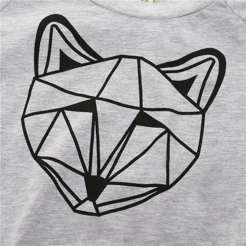 Осенняя одежда для детей с мультипликационным принтом Лиса хлопковые унисекс