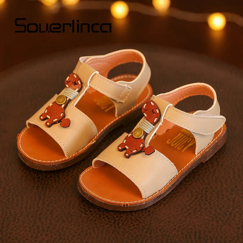 Souerlinca Girls Sandals Summer Toddler Flat Shoes Fashion Children Princess Kids SL18-074 |