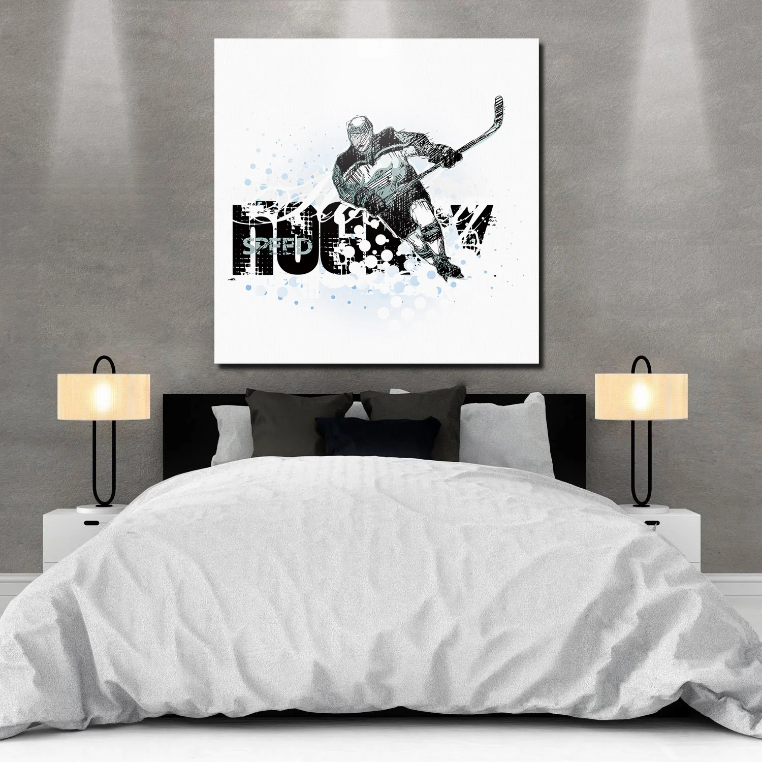 ArtStore ледяной хоккейный плеер скорость льда масляная живопись Новый Год Вечерние
