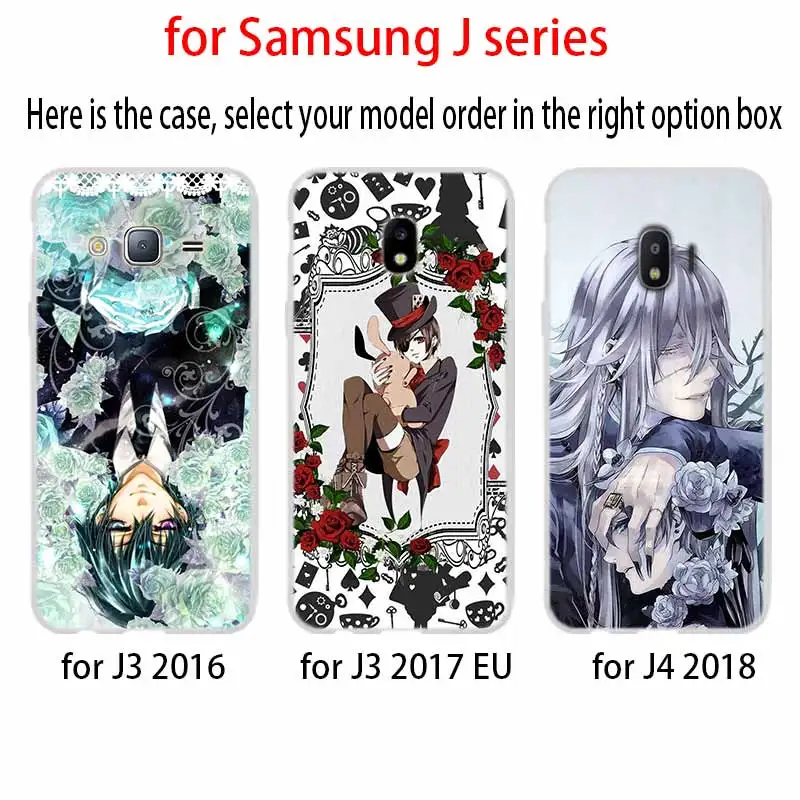 Черный чехол Батлер из аниме для Samsung J8 J4 J6 Plus 2018 J5 J3 J7 2017 ЕС 2016 силиконовый
