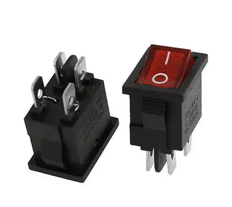 Выключатель DPST 4P с подсветильник кой 6 А/250 В 10 А/125 переменного тока|snap switch|snap insnap
