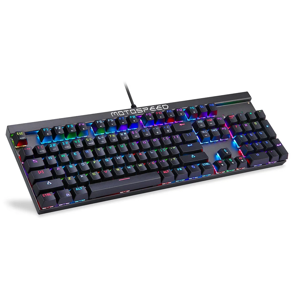 14 режимов RGB подсветка игровая клавиатура 104 анти-ореолы ключи USB проводные механические клавиатуры PC Gamer klavye синий/красный переключатель