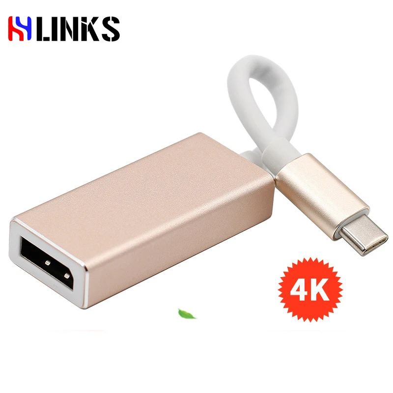 Универсальный USB C DisplayPort адаптер 3 1 Тип до DP конвертер Поддержка 4 К UHD 1080 P для macbook