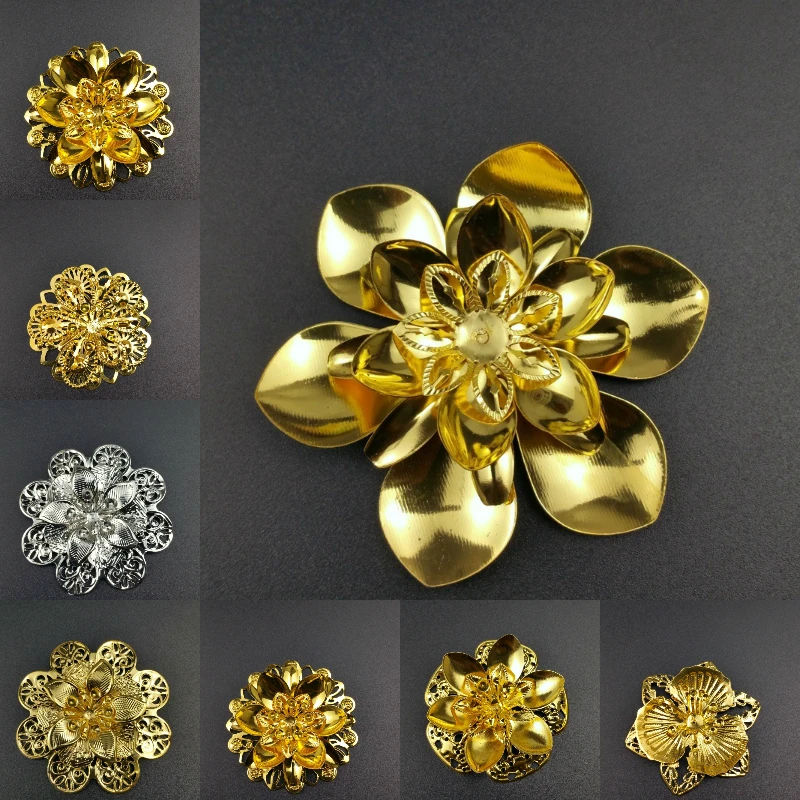 

5pcs Filigree flower Wraps Metal Charms For Embellishment DIY Jewelry Metal Craft Wraps Embellishments Findings