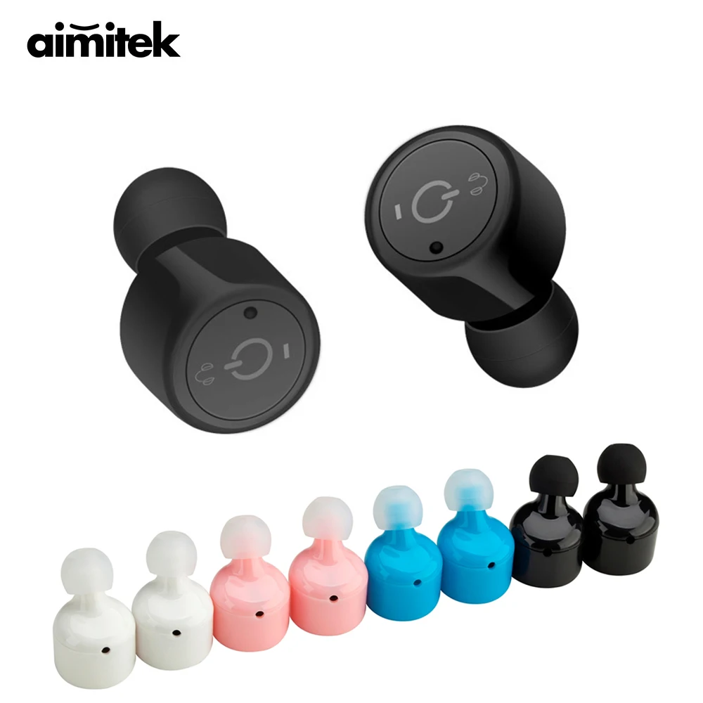 Aimitek X1T Близнецы настоящие беспроводные Bluetooth наушники мини двойные вкладыши