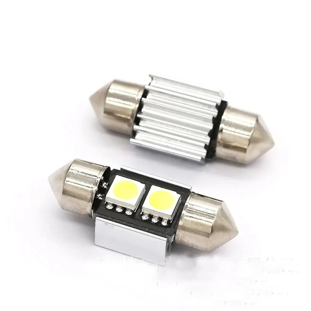 YSY 10pcs/lot 31mm Canbus 2SMD 5050 C5W canbus Car Festoon Dome Map LED Light festoon led License Plate Lamp white | Автомобили и