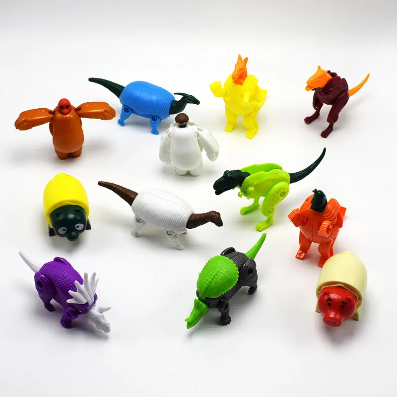 100Pcs/Lot Plastic Surprise Egg Dinosaur Capsule with Car Toy Deformation Mini Eggs Toys for Kids Wholesale | Игрушки и хобби