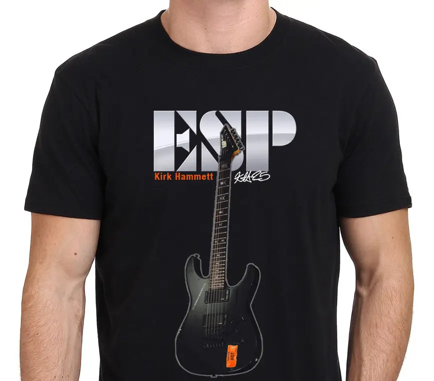 KIRK хэмметт ESP LTD электрическая гитара футболка Размеры: S M L XL 3XL с короткими