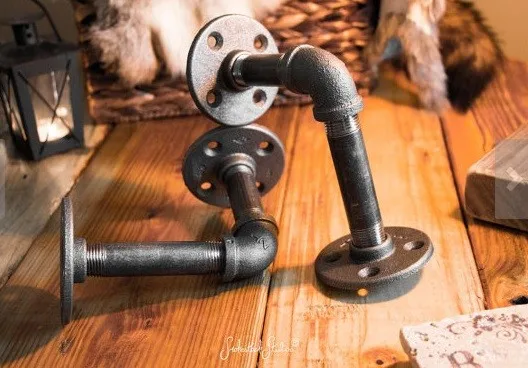 Промышленная городская Ретро железная полка для труб винтажная черная