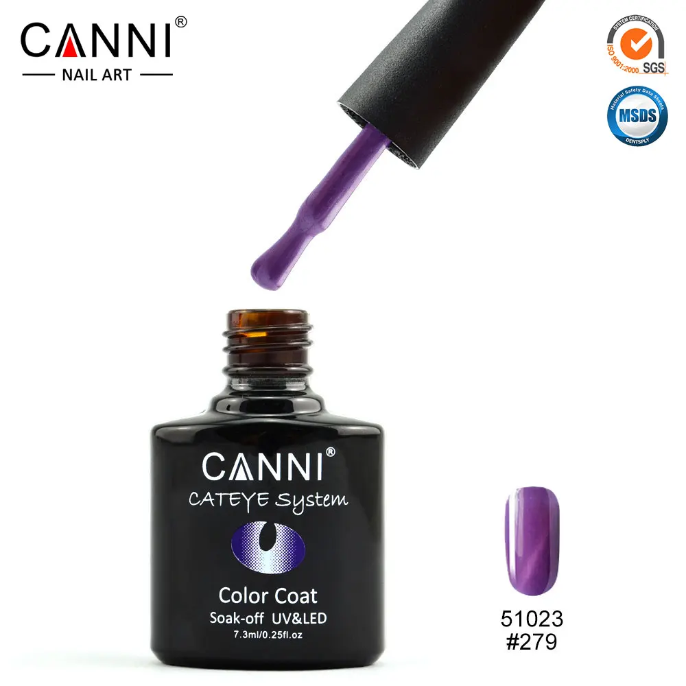 279 CANNI 7,3 мл Магнитный Гель-лак «кошачий глаз» 51024 высокое качество маникюрный салон продукты 24 цвета замочить от кошачьих глаз гель лак для ногтей - Цвет: 279