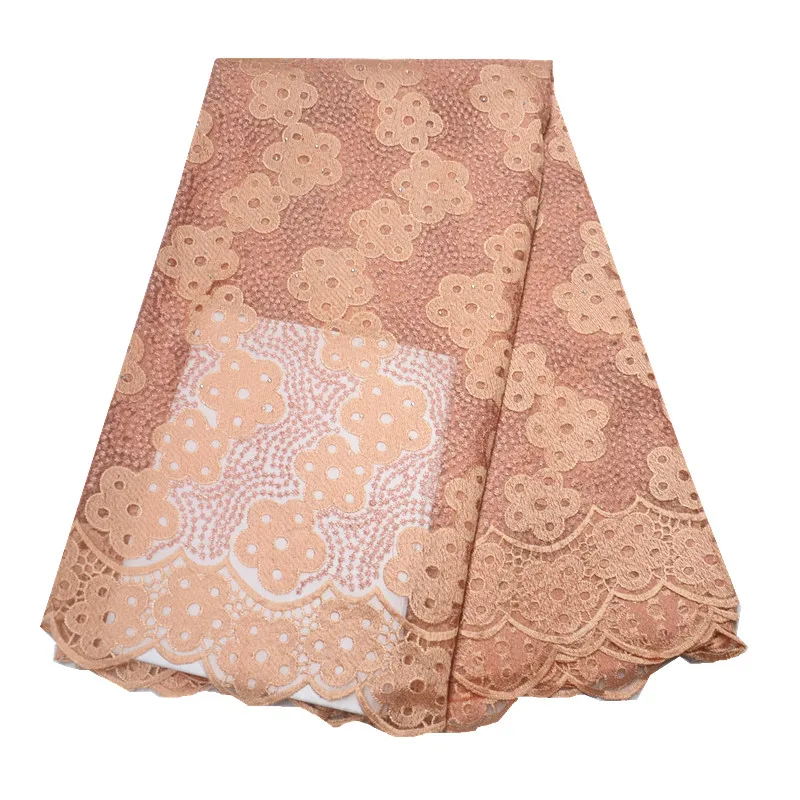 

New Green African Lace Fabric Embroidered Nigerian Guipure for Wedding High Quality 2019 French Tulle Lace Fabric With Stones