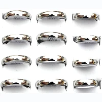 pinksee 10pcslot simple smooth silver color stainless steel ring for women men fashion party rings jewelry wholesale