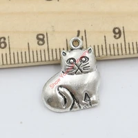 jakongo 20pcs antique silver plated animals lovely cats charms pendants for jewelry making diy handmade 19x16mm