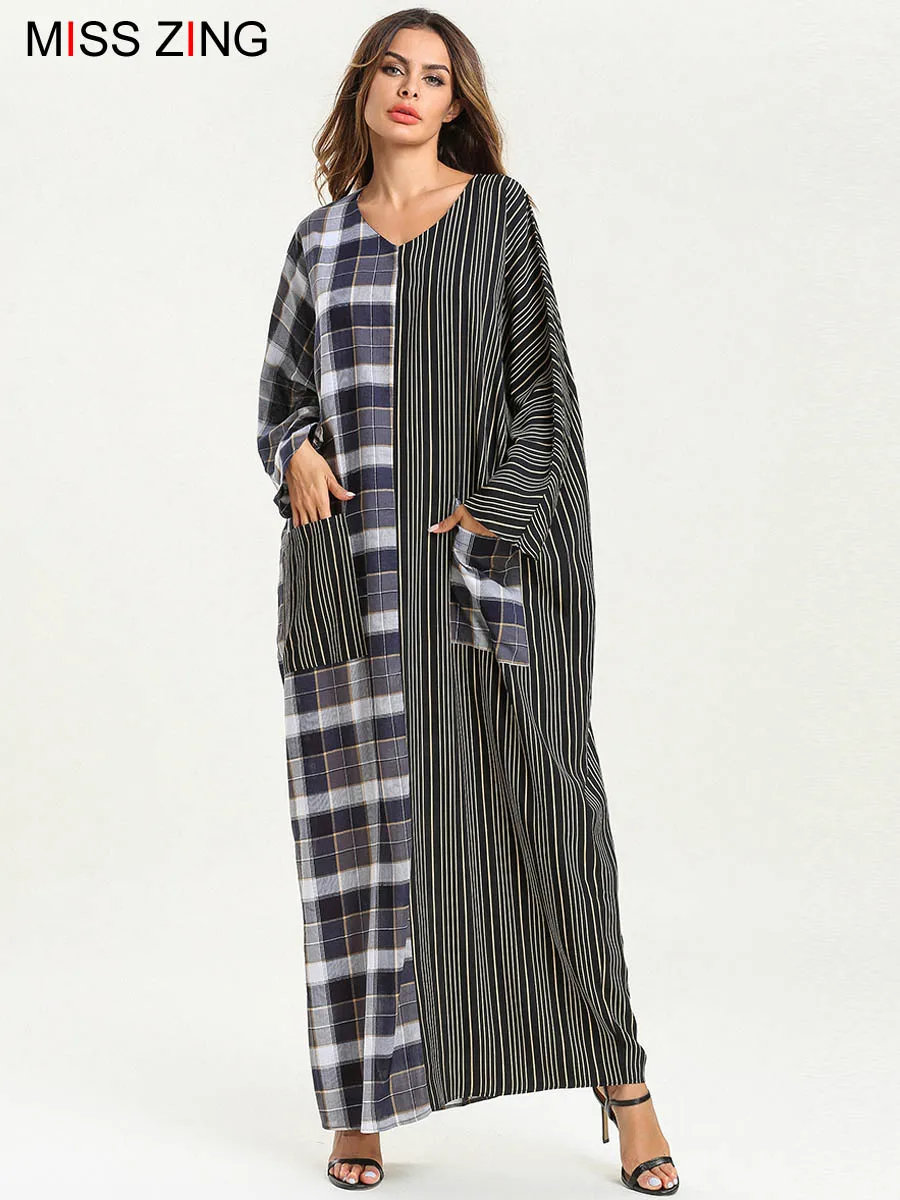 

Zing повседневное женское платье с рукавами летучая мышь мусульманское кимоно Абая Длинные платья Рамадан Ближний Восток мусульманская моли...