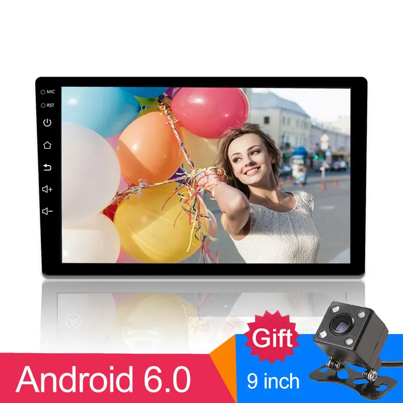 Автомагнитола 2DIN 9 дюймов Android 6 0 1024x600 GPS навигация Bluetooth Wi Fi AM/FM SWC USB Mirror Link 1 ГБ DDR3 + 16