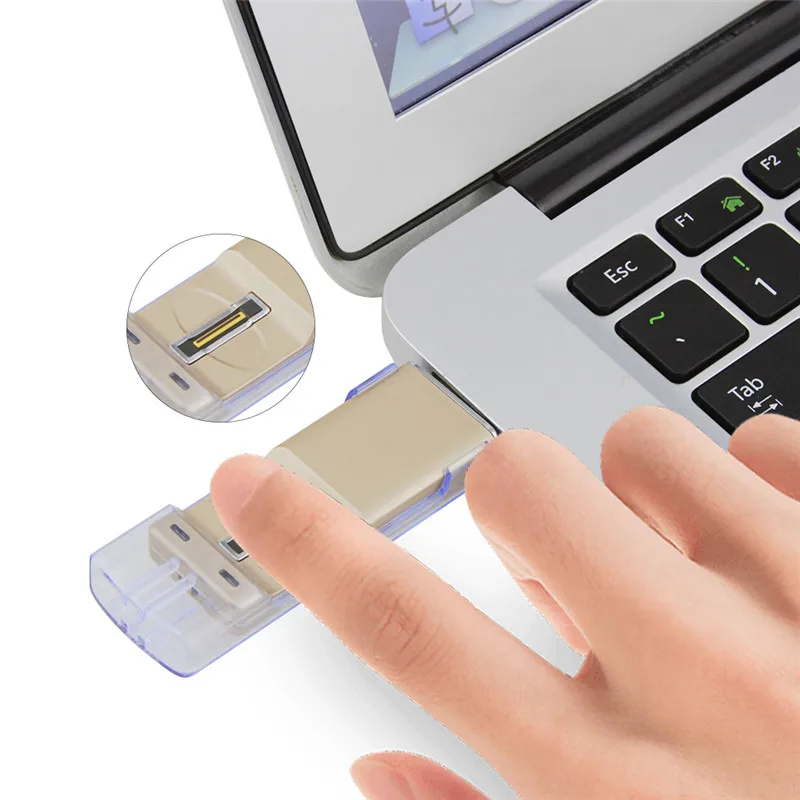 2016 Новый Отпечатков Пальцев USB 2.0 Flash Drive 16 ГБ Tablet PC Смартфон с Карты Памяти Металла