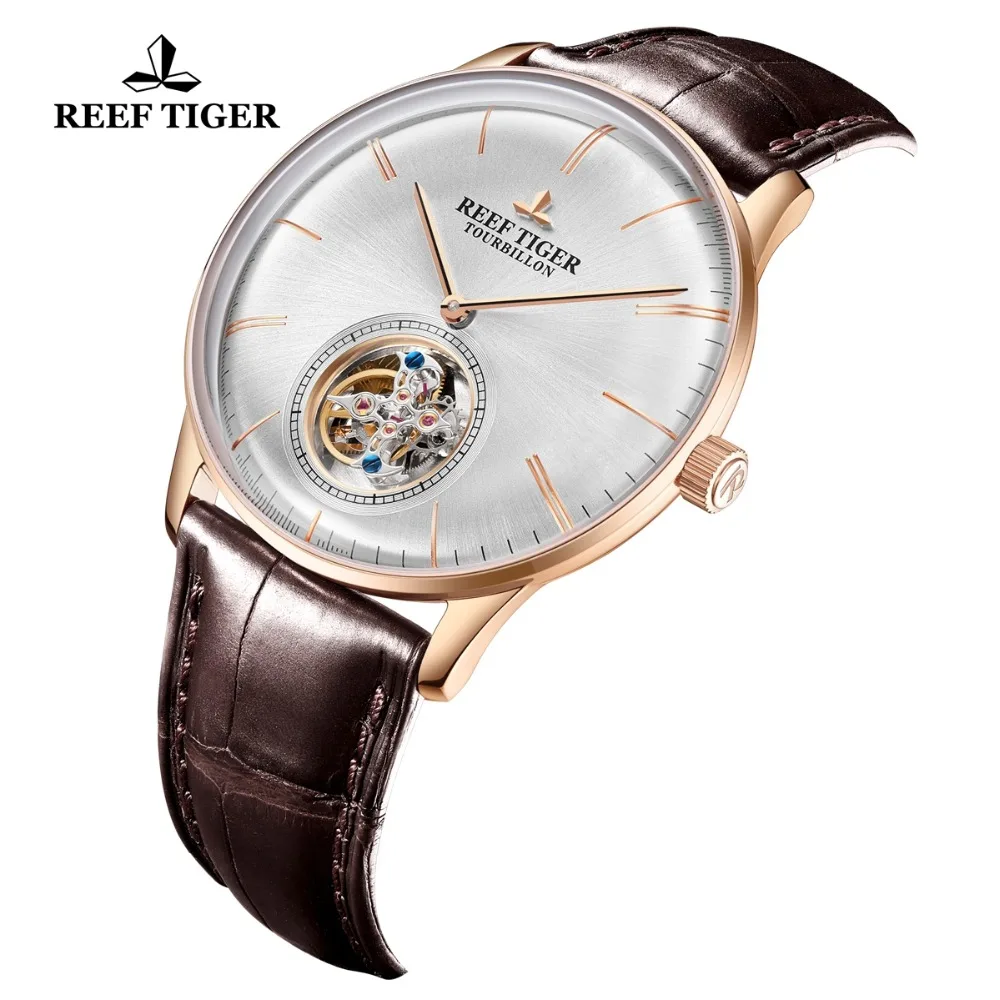 Мужские наручные часы Reef Tiger/RT брендовые роскошные с сапфировым кристаллом