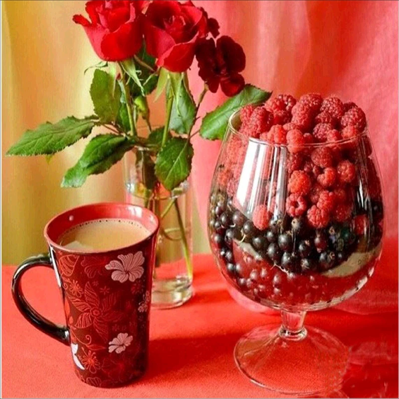 Diy Алмазная вышивка с фруктами и цветами 5d алмазная картина крестиком кухонный