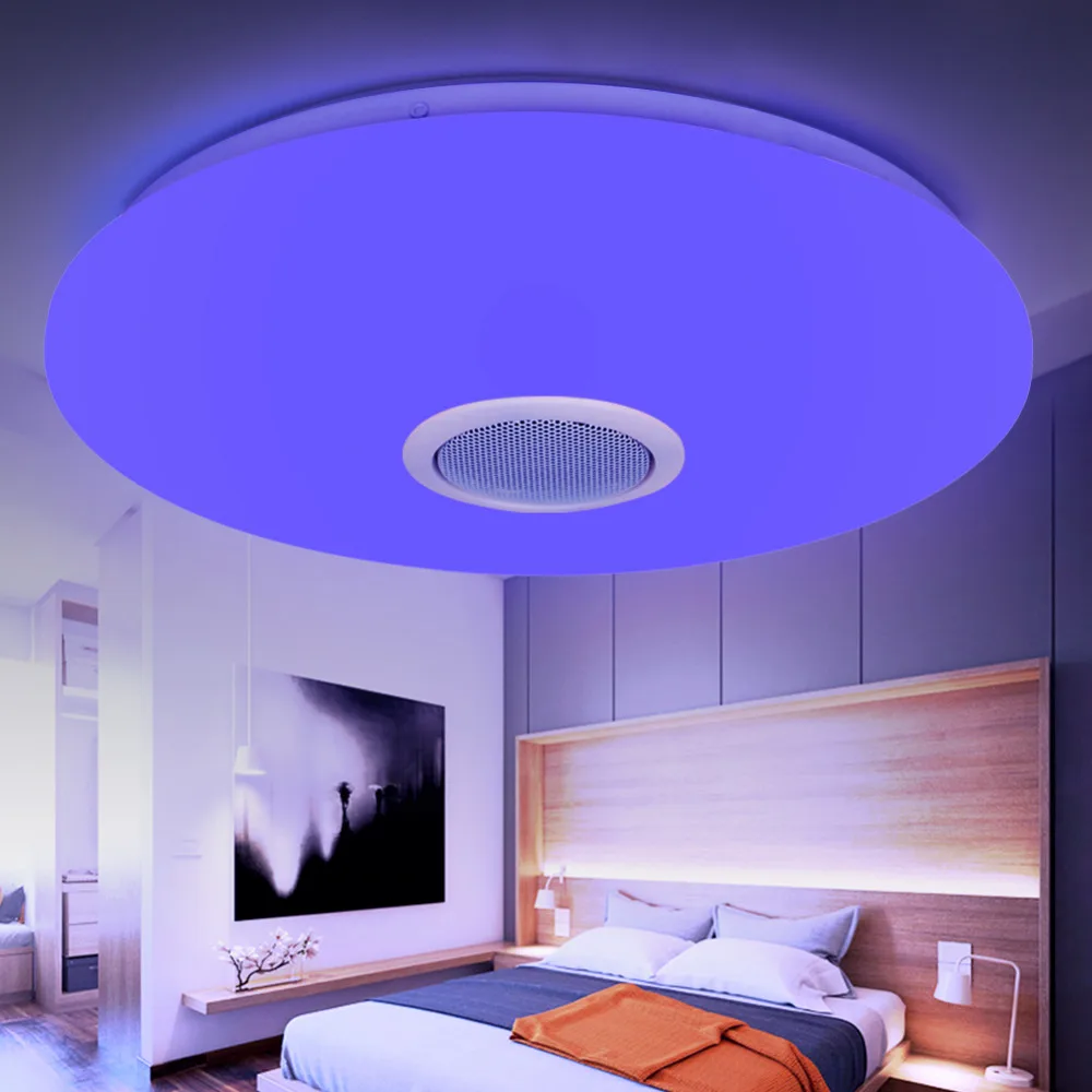 WEEVA Modern RGB Ceiling Light LED Lamp Panel Round Hall Surface Mount Flush Remote Control Living Room Bedroom Lighting Fixture | Лампы и