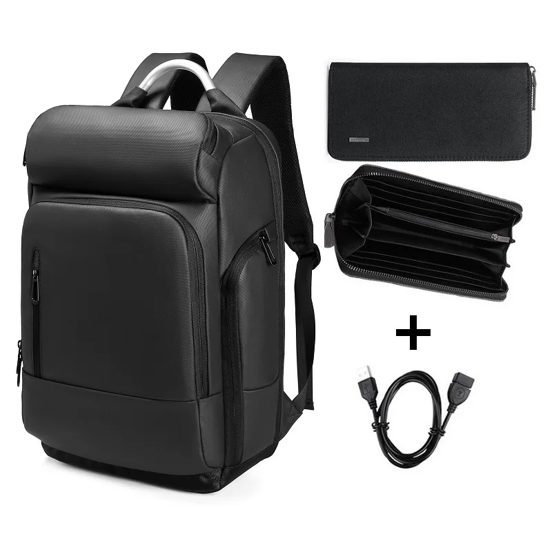 Многофункциональный ноутбук рюкзаки Для Мужчин's Бизнес Mochila зарядка через usb рюкзак Водонепроницаемый большой емкости путешествия рюкзак - Цвет: set 2