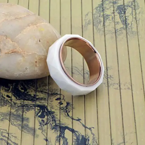 Золотое кольцо из нержавеющей стали кольца для мужчин керамика оптовая продажа