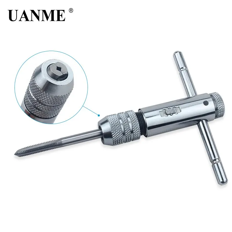 UANME 5Pcs/set T-Handle Ratchet Tap Wrench Machinist Tool Screw Thread Plug M3-M8 | Инструменты