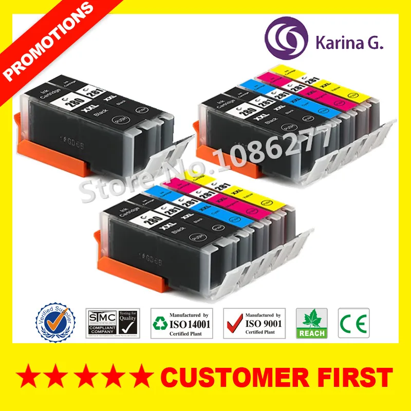 Совместимый с Canon PGI 280 CLI 281 PGI280 CLI281 чернильный картридж для PIXMA TR7520 TR8520 TS6120 TS8120